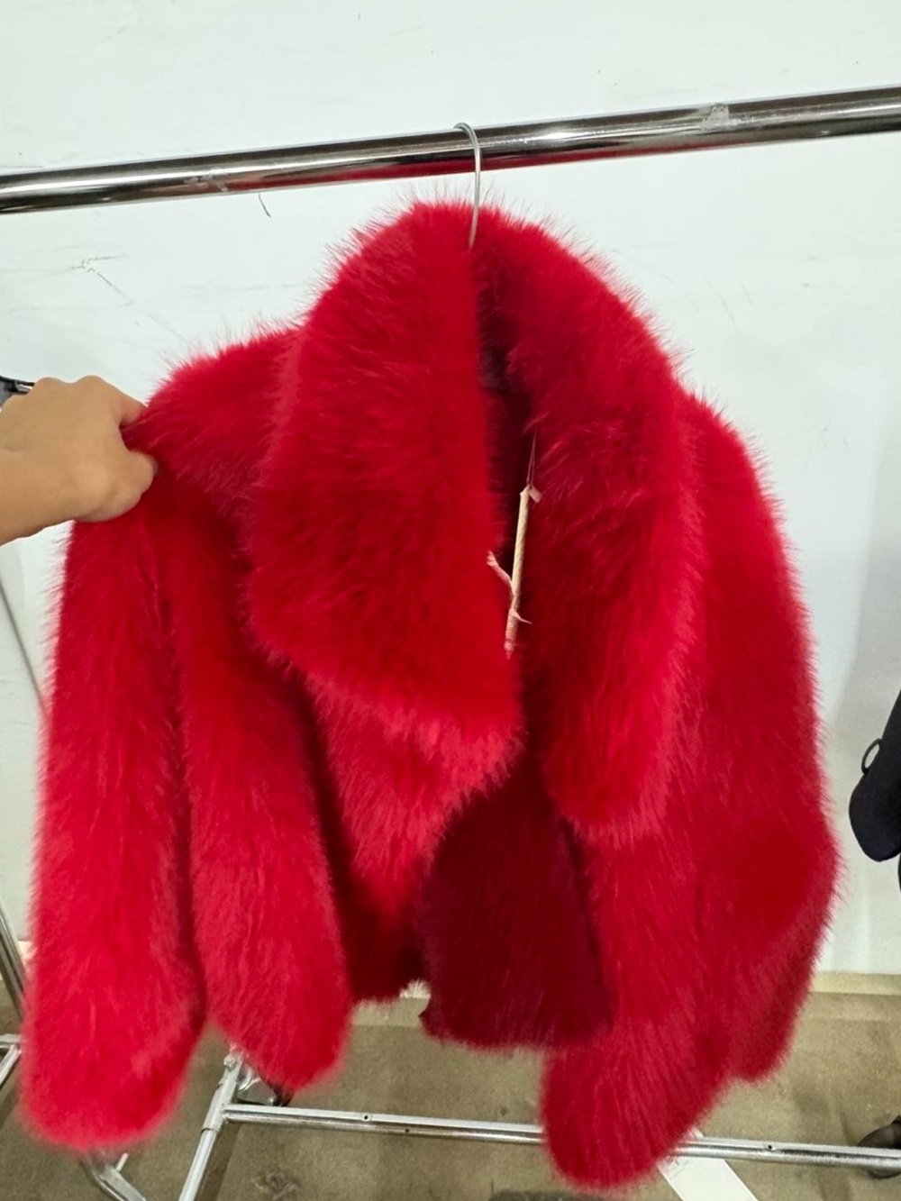 Azalea Wang Red Faux Fur Jacket -NWT